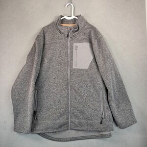 Reel Life Jacket Mens XL Gray Full Zip Fleece Chest Pocket Outdoors Fishing